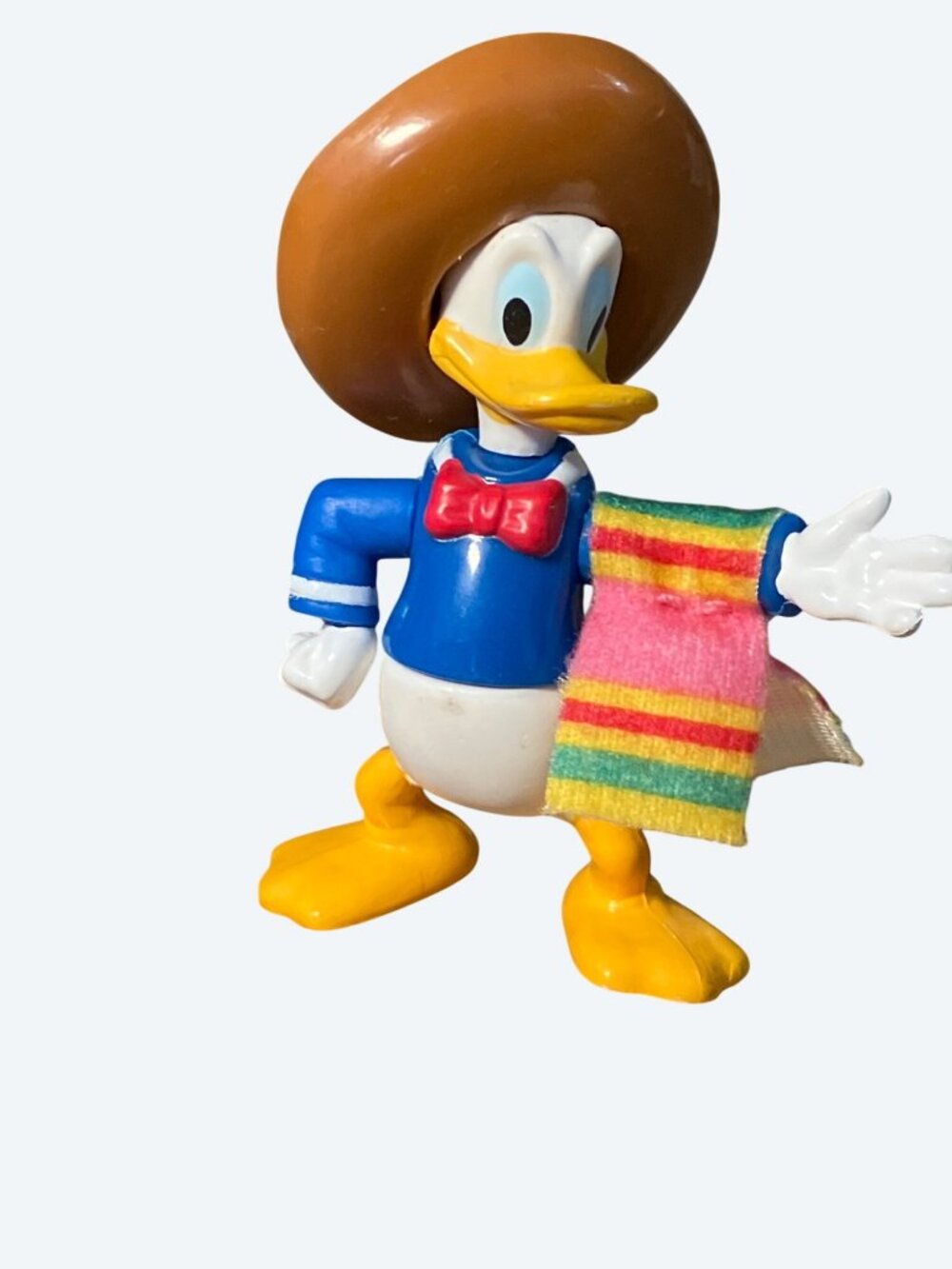 Disney Donald Duck Figurine Toy Wearing Sombrero Vintage